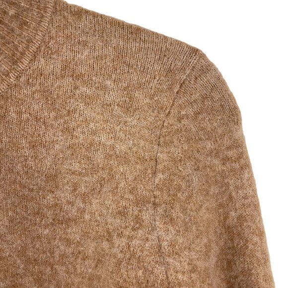 Vince Contrast Tip Wool Alpaca Blend Crew Neck Long Sleeve Sweater Brown Size S - Picture 3 of 7